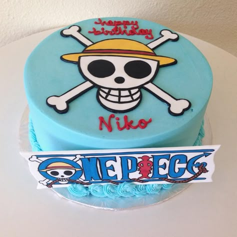 One Piece Birthday cake. #stuffedcakes #customcakes #getstuffed #handpaintedcake #onepiece One Piece Cake Design, One Piece Theme Cake, One Piece Birthday Cake, One Piece Cake, One Piece Birthdays, One Piece Theme, Anime Cake, Ice Cake, Hand Painted Cakes