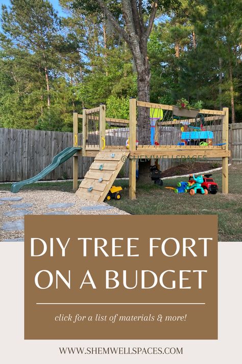 Play Area Backyard, Tree Fort, Backyard Kids Play Area, Tree House Diy, Diy Playground, Kids Outdoor Play, Outdoor Play Area, Backyard Playground, Backyard Play