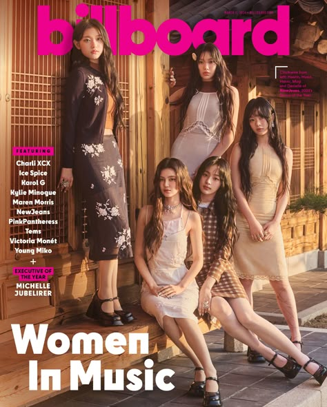 As Billboard Women In Music’s 2024 Group of the Year, NewJeans members Minji, Hanni, Danielle, Haerin and Hyein open up about their “surreal” success, what’s next and more in their Billboard cover story for the #BBWomenInMusic issue. Newjeans Magazine, Kpop New Jeans, Billboard Women In Music, Victoria Monet, Haerin And Hyein, Billboard Magazine, Maren Morris, Danielle Haerin, Women Talk