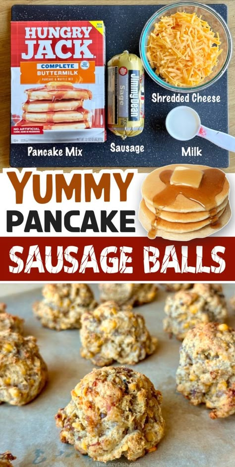 Pancake Sausage Balls Pancake Sausage, Sausage Balls Recipe, Sausage Balls, Breakfast Bites, Breakfast Idea, Best Breakfast Recipes, Pancake Mix, Breakfast Recipes Casserole, Balls Recipe