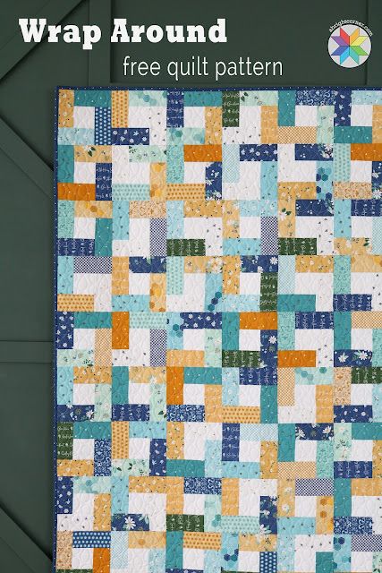 Wrap Around quilt pattern by Andy Knowlton of A Bright Corner - a charm pack and jelly roll free quilt pattern Potato Chip Quilt Pattern Free, Charm Square Quilt Patterns Free, Retirement Activities, Seam Sewing, Plaid Quilts, Quick Quilts, Jelly Roll Patterns, Jelly Roll Quilt, Charity Quilts