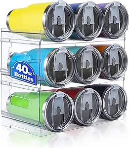 [Large Compartment] Water Bottle Organizer for Stanley 40 oz, 3 Pack Stackable Water Bottle Organizer, Clear Water Bottle Holder for Tumbler Travel Mug Cup, Kitchen Pantry Organization and Storage Water Bottle Organizer, Kitchen Pantry Organization, Water Bottle Organization, Bottle Organizer, Clear Water Bottle, Water Bottle Storage, Large Water Bottle, Compartment Organizer, Water Bottle Holder