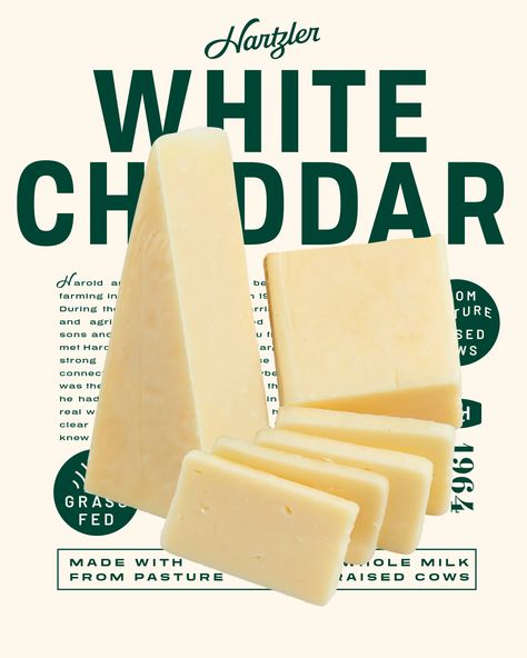 Hartzler-White-CHEDD-Green-39 Grand Opening Graphic Design, Cheese Poster Design, Cheese Graphic Design, Art Magazine Design, Modern Graphic Design Posters, Instagram Ad Design, Cheese Poster, Almonds Chocolate, Raspberry Puree