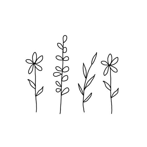 Tattoo Small Flower Minimalist, Cute Simple Floral Drawings, Finger Tattoos Flower Simple, Small Tattoo Ideas Flower Simple, Simple Minimalistic Tattoo, Small Flowers Drawing Simple, Flower Simple Line Art, Minimalistic Flowers Tattoo, Minimalist Flower Doodle