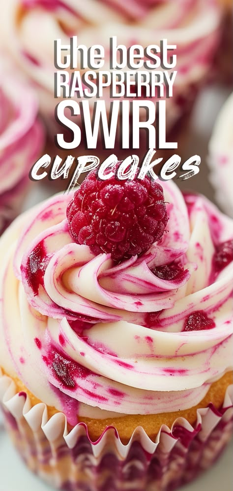 Raspberry Swirl Cupcakes [45 Minutes] – Chasety Raspberry Lime Cupcakes, Cupcake Recipes Wedding, Jello Cake Cupcakes, White Choc Raspberry Cupcakes, Cupcake Recipes Raspberry, Yummy Cupcake Flavors, Raspberry Swirl Cupcakes, Cheesecake Filling For Cupcakes, Fruity Cupcake Recipes