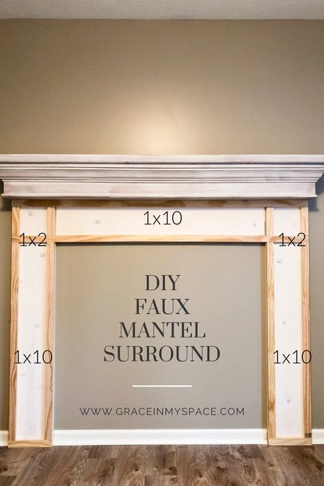 Faux Fireplace Mantel, Diy Faux Fireplace, Faux Mantle, Diy Mantle, Diy Fireplace Mantle, Diy Fireplace Mantel, Faux Fireplace Mantels, Fake Fireplace, Mantel Surround