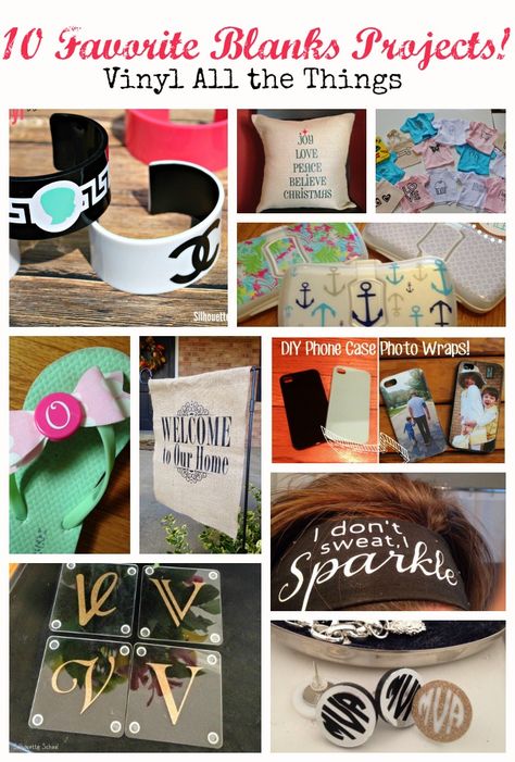 My Top 10 Favorite Vinyl Blanks Projects - Silhouette School Crafting Blanks, Vinyl Business, Vinyl Projects Silhouette, Heat Transfer Vinyl Projects, Silhouette School Blog, Vinyl Blanks, Circuit Crafts, Cricut Monogram, Photo Wrap