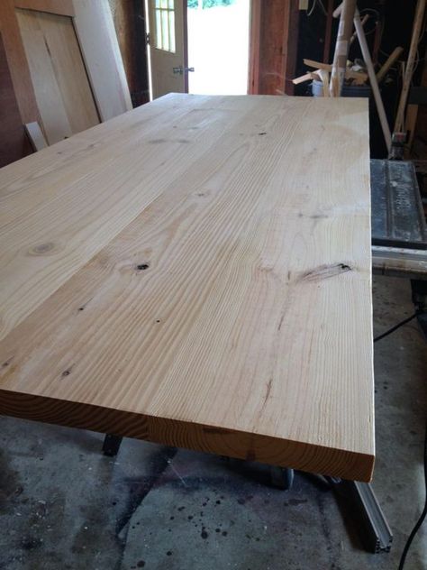 How To Make A Wood Table Top, Diy Wood Top Table, Building A Table Top, Building Kitchen Table, Best Wood For Table Top, Dowel Table Top, Farmhouse Table Top Diy, Making A Farmhouse Table, How To Build Kitchen Table