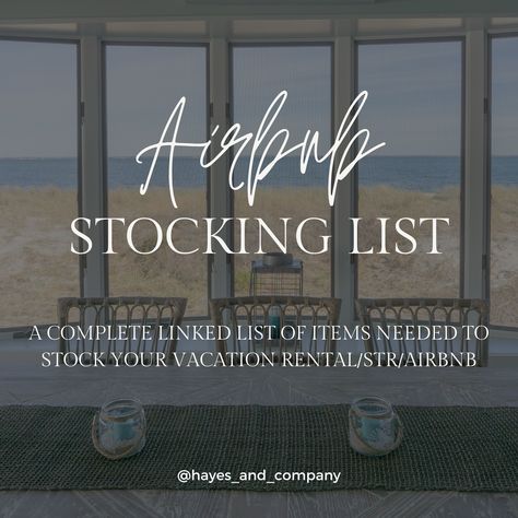 Airbnb and STR Stocking Essentials List- Amazon Items List Of Items Needed For Airbnb, Beach House Rental Must Haves, Short Term Rental Property Management, Vacation Rental Checklist, Rental Checklist, Airbnb Bathroom, Airbnb Essentials, Boutique Motel, Rental Property Tips