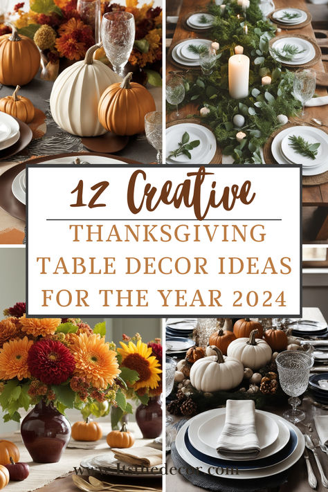 Get inspired with "12 Creative Thanksgiving Table Decor Ideas for the Year 2024." From rustic woodland themes to modern minimalist styles, discover fresh ways to elevate your Thanksgiving table. Perfect for adding a stylish touch to your holiday gatherings. Pin now for must-try ideas! #ThanksgivingTableDecor #HolidayDecor2024 #ThanksgivingIdeas #FallTableDecor #TableSettingIdeas Thanksgiving Table Linen Ideas, Rustic Thanksgiving Table Decor, 2024 Thanksgiving Table Decor, Thanksgiving 2024 Decor, Thanksgiving Table Decorating Ideas, Thanksgiving Table Ideas Decor, Modern Thanksgiving Table Decor, Minimalist Thanksgiving Table, Thanksgiving Dining Table Decor