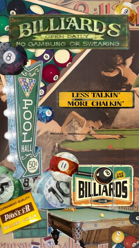 #billiards #pool #gambling #poolballs #vintage #bar #dadcore Pool Table Art, Billiards Aesthetic, Beer Snacks, American Bar, Pool Hall, Pool Billiards, Pool Room, Pool Halls, American Bars