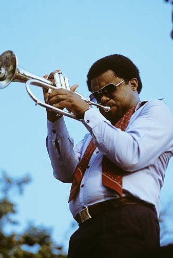 Freddie Hubbard performs on stage at the Nice Jazz Festival held in Nice, France in July 1980. Freddie Hubbard, Jazz Festival, Jazz Musicians, Musician, Festival, Music