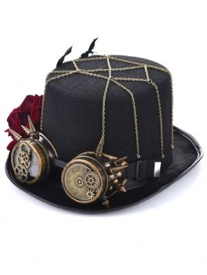 Womens Accessories (9) - Devilnight.co.uk Diy Fedora Hat, Hat With Glasses, Belt Chains, Steampunk Skirts, Gothic Socks, Victorian Ball Gowns, Steampunk Bag, Steampunk Top, Victorian Shoes