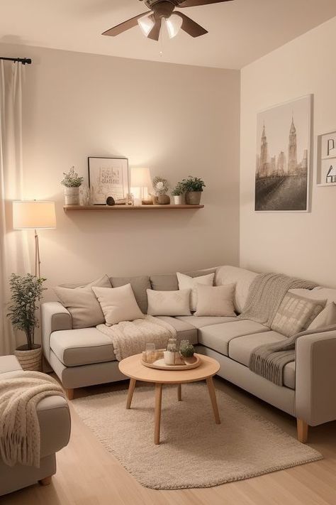 Apartment Decorating Living, Living Room Decor Gray, Beige Living Rooms, Apartment Living Room Design, Dream Apartment Decor, Small Living Room Decor, Home Design Living Room, Apartment Decor Inspiration, Decor Home Living Room