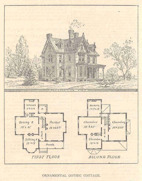 Victorian House Plans GLB 1890 House Plans, Gothic Victorian Home Floor Plans, Sims 4 1890 House, Victorian Mansion Floor Plans, Gothic Victorian House Plans, Southern Gothic House, Victorian House Floor Plans, Gothic House Plans, Gothic Revival Cottage