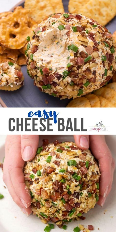 Indulge in the ultimate cheesy experience with this irresistible cheese ball recipe. Perfect for parties or cozy nights in, this savory delight is packed with rich flavors and creamy textures that will have everyone coming back for more. Easy to make and even easier to enjoy, this cheese ball is a must-try for cheese lovers everywhere. Get ready to wow your guests with a dish that's as fun to make as it is to eat. Appetizer Recipes Cheese, New Years Party Food, Cheddar Cheese Ball Recipes, Bacon Cheeseball Recipes, Cream Cheese Balls Recipe, Cheese Log Recipes, Cheese Ball Recipes Easy, Cheddar Cheese Ball, Cheese Ball Bites