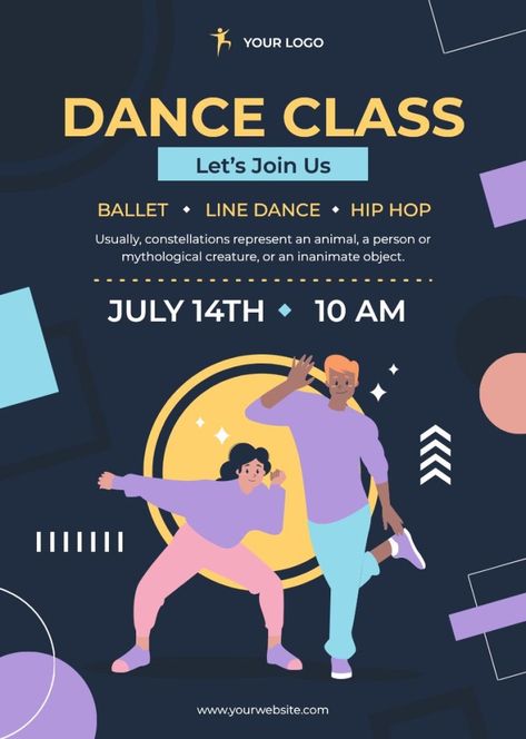 Hand-drawn Dance School Class Poster Dance Class Poster, Dance Event Poster, Poster Tarian, Class Poster Design, Dance Poster Design, Dance Posters, Singing Classes, Dance Artwork, Dancer Poster