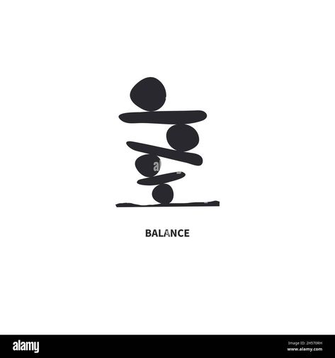 Download this stock vector: Balance logo. Pebble icon. Harmony symbol. Stack of stones isolated on white background. Buddhism sign. Vector illustration - 2H570RH from Alamy's library of millions of high resolution stock photos, illustrations and vectors. Balance Illustration, Balance Symbol, Harmony Symbol, Bali Tattoo, Balance Tattoo, Stone Tattoo, Buddhism Symbols, Balance Logo, Balanced Rock