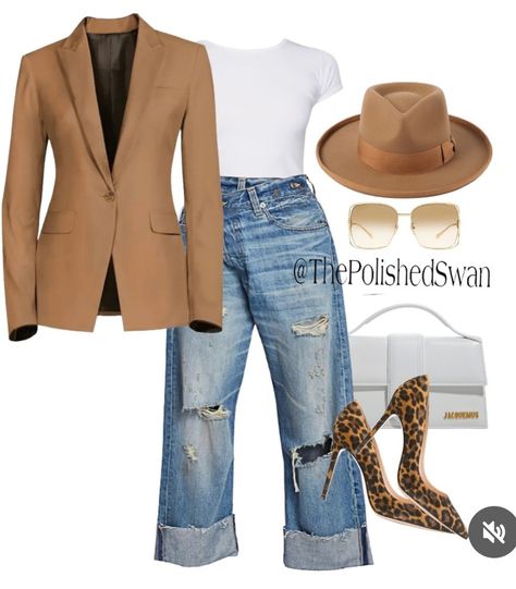 Jeans Guide, London Ideas, Womens Fashion Casual Chic, Tan Blazer, Classy Casual Outfits, Classy Casual, Fashion 2024, Ladies Night, Casual Chic Outfit