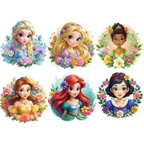 Princess Stickers Printable, Disney Princess Printables, Disney Princess Stickers, Cute Disney Princess, Disney Princess Cake Topper, Princess Printables, Disney Princess Cake, Princess Images, Princess Sticker