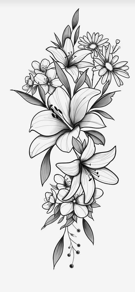 Arm Sleeve Tattoos For Women, Floral Thigh Tattoos, Flower Thigh Tattoos, Flower Tattoo Drawings, Creative Tattoo, Cool Chest Tattoos, Flower Tattoo Arm, Floral Tattoo Sleeve, Tattoos For Black Skin