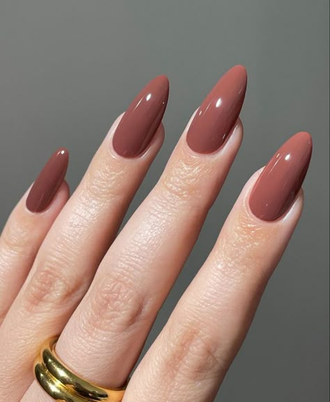 Almond Nails Winter Colors 2023 - 2024 20 Ideas: A Trendsetter's Guide - women-club.online Brown Nail, Casual Nails, Thanksgiving Nails, Almond Nail, Brown Nails, Elegant Nails, Classy Nails, Chic Nails, Fall Nails