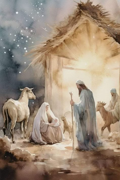 Religious Photos, Jesus Christ Artwork, Lds Art, Spiritual Thoughts, Jesus Painting, Christmas Nativity Scene, Christmas Jesus, Birth Of Jesus, Bible Art Journaling