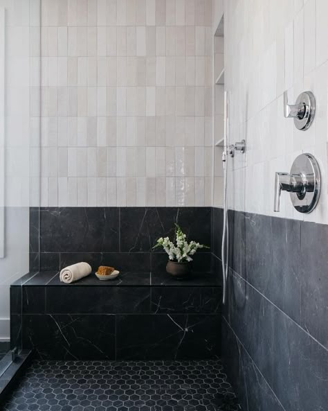 Japandi House, Bedrosians Tile, Lux Life, Bathroom Design Inspiration, White Shower, Bathroom Idea, Boys Bathroom, Subway Tiles, Downstairs Bathroom