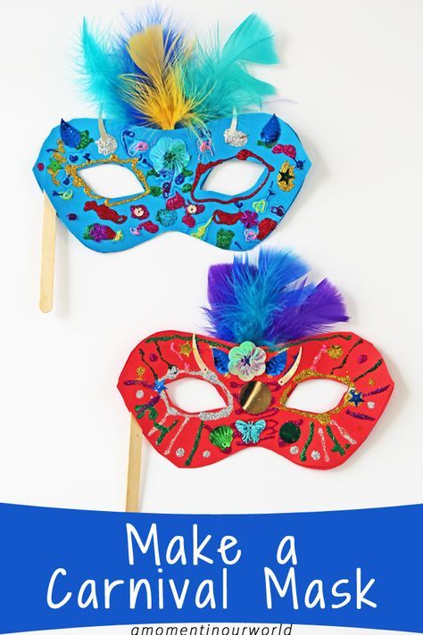 One of the biggest festivals in Rio, Brazil is the Carnival. So, let’s get creative and make a Carnival Mask!  Let your kids decorate these masks with lots of fun and colourful supplies! To make these bright and colourful Carnival Masks, you will need: Printable Carnival Mask Small colorful feathers Sequins Glitter Glue Glue Paddle pop … Art Ks2, Karneval Diy, Carnival Crafts, Paddle Pop, Mardi Gras Crafts, Diy Carnival, Theme Carnaval, Brazil Art, Brazilian Carnival