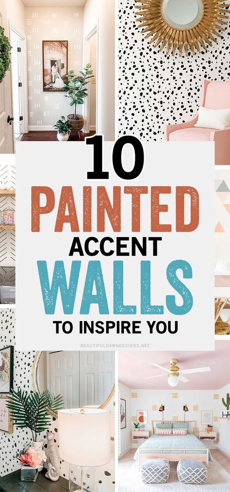 These DIY wall painting ideas are so inspiring. You're going to love these simple DIY painted accent wall ideas for your next room makeover. Diy Painted Accent Wall Bedroom, Painting Ideas For Office Walls, Simple Wall Pattern, Painted Wall Treatments, Accent Wall Designs Paint Easy, Accent Wall Ideas With Paint, Diy Bathroom Paint Ideas Accent Wall, Office Room Wall Painting Ideas, Easy Painted Accent Wall Ideas