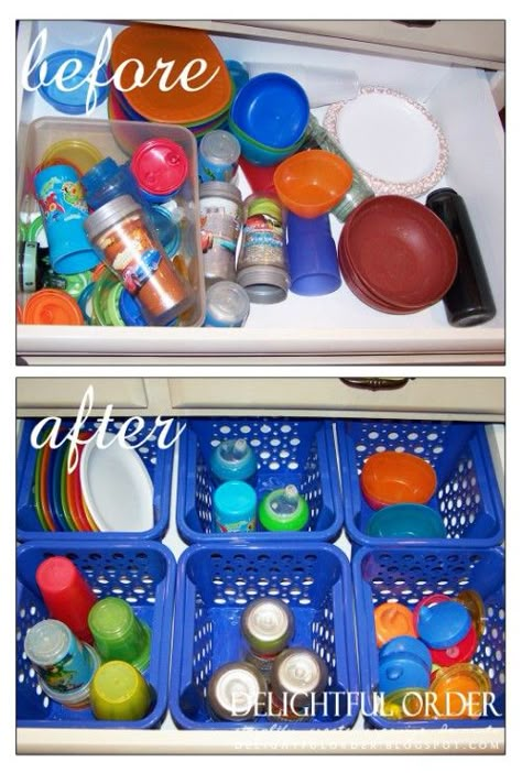 150 Dollar Store Organizing Ideas and Projects for the Entire Home Sippy Cup Organization, Dollar Store Organizing Ideas, Toddler Utensils, Dollar Store Hacks, Organisation Hacks, Snack Containers, Dollar Store Organizing, Sippy Cups, Plastic Bowls