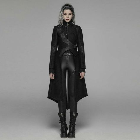 Rider Outfit, Velvet Blazer Women, Modern Goth, Unique Jackets, Peacoats, Dragon Rider, Long Jacket, Goth Outfits, Winter Coats Women