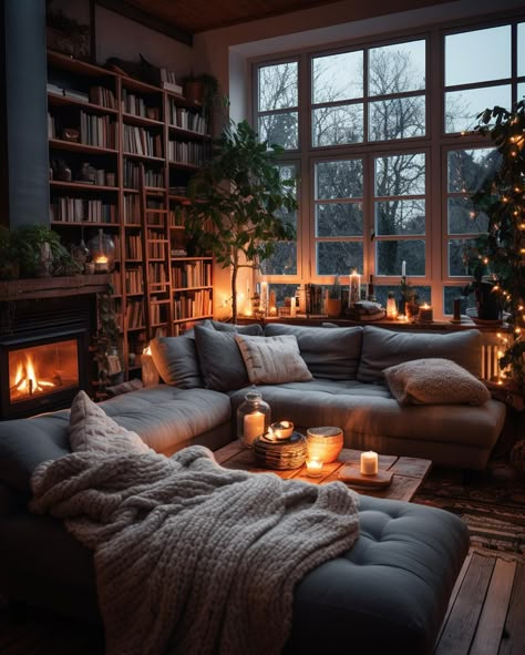 Peace ✨ Credit: @cozywonderspots . . . . . These imaginary scenes were created with the help of various programs 🫶🏻 . #livingroominterior… | Instagram Dark Academia Living Room, Moody Living Room, Dark Living Rooms, Living Room Goals, Apartment Decor Inspiration, Dream House Interior, Cozy Room, Living Room Inspo, Home Library