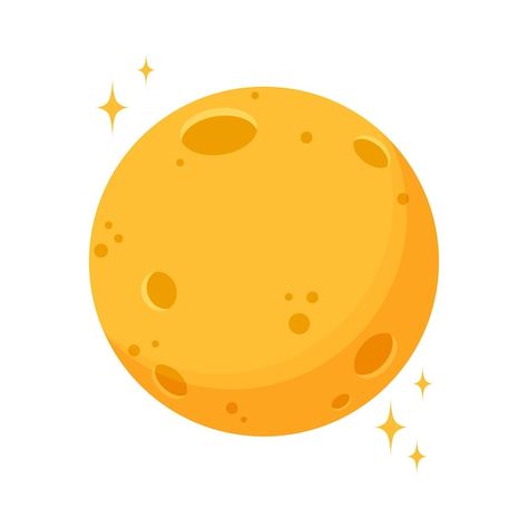 Vector full moon and stars in cartoon st... | Premium Vector #Freepik #vector #moon #moon-illustration #moon-cartoon #full-moon Full Moon Illustration, Full Moon And Stars, Cartoon Moon, Tata Surya, Moon Cartoon, Moon Vector, Moon Icon, Orange Moon, Green Moon