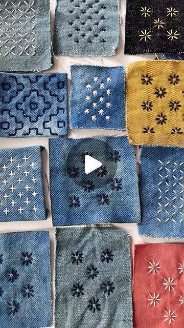 Sashiko Art, Sashiko Projects, Shasiko Pattern, Japanese Sashiko Embroidery, Boro Embroidery, Sashiko Stitches, Japanese Stitching Sashiko, Shasiko Pattern Ideas, Sashiko Patterns