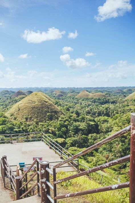 Bohol Chocolate Hills Philippines, Bohol Chocolate Hills, Math Clock, Alona Beach, Chocolate Hills, Bohol Philippines, Solo Adventure, Swimming With Whale Sharks, Siargao