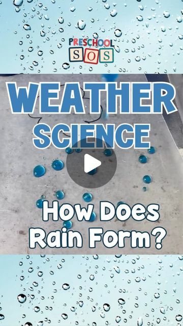 Gross Motor Weather Activities Preschool, Weather Poster Project, Fall Weather Preschool Activities, Rain Activity Preschool, Rain Preschool Activities, Rain Activities For Preschool, Weather Science Experiments For Kids, Preschool Weather Activities, Activity Preschoolers