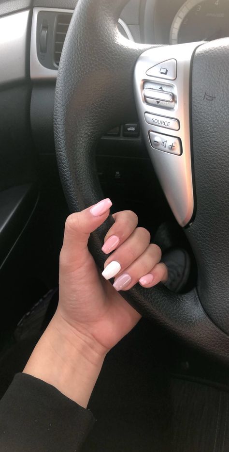 Square Coffin Acrylic Nails Short, Cute Short Coffin Nail Designs, Summer Acrylic Nails Coffin White, Simple Nails Coffin White, Nail Inspo Coffin Medium Simple, One Color Acrylics Short, Arycils Nails Short, Cute Coffin Shaped Nails, Small Coffin Acrylic Nails