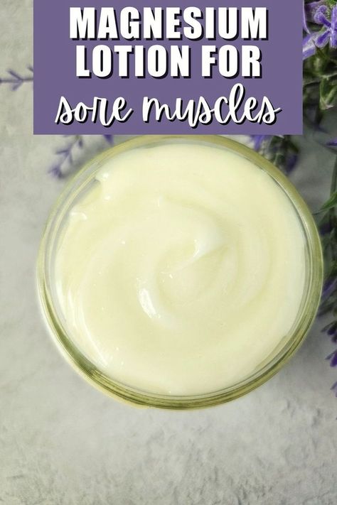 jar of diy magnesium lotion Magnesium Foot Cream Diy, Magnesium Rub Diy, Magnesium Shea Butter, Magnesium Sleep Lotion, Magnesium Cream Diy, How To Make Magnesium Butter, Homemade Magnesium Lotion, How To Make Magnesium Lotion, Homemade Lotions With Essential Oils