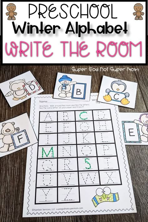 Winter Centers Kindergarten, Winter Write The Room, January Centers, Winter Literacy Activities, Writing Center Preschool, Winter Literacy Centers, Preschool Literacy Centers, Fine Motor Skills Preschool, Winter Alphabet