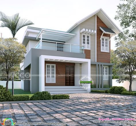 Indian Farmhouse Design Exterior, House Design Kerala, Small House Design Kerala, Indian House Exterior, House Rendering, Indian House Exterior Design, Small House Blueprints, 3 Storey House Design, Home Elevation