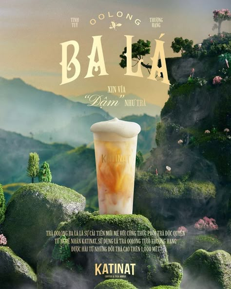 OOLONG BA LÁ :: Behance Drink Creative Ads, Tea Advertising Design, Key Visual Advertising, A Hand Drawing, Wine Advertising, Visual Advertising, Beverage Poster, Key Visual, Food Poster Design