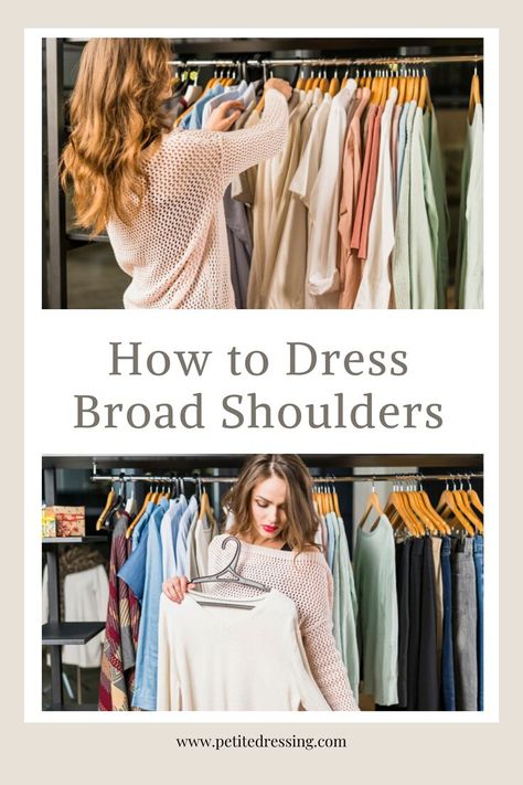 Have you been given broad shoulders? You’re exactly where you need to be! Especially if you have a hard time knowing how to dress broad shoulders.  Generally speaking those with broad shoulders often fit into the inverted triangle body shape. However, broad shoulders can come to a range of different body shapes which is why I wanted to focus on this particular physical feature. Dress Broad Shoulders, Dresses For Broad Shoulders, Banquet Outfit, Inverted Triangle Fashion, Clothes For Women Over 60, Inverted Triangle Body Shape, Triangle Body Shape, Wide Shoulders, Dressing Ideas