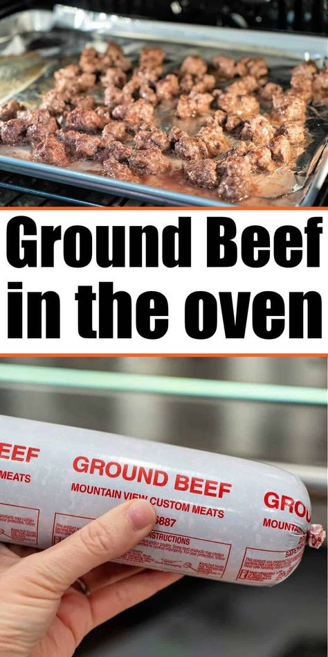 Ground beef in oven is a great way to cook hamburger for tacos or other recipes if you have no other way. Using a sheet pan it's done quickly Beef In Oven, Beef In The Oven, Oven Hamburgers, Cooking Ground Beef, Baked Hamburgers, How To Make Hamburgers, Cooking With Ground Beef, Youtube Cooking, Easy Hamburger