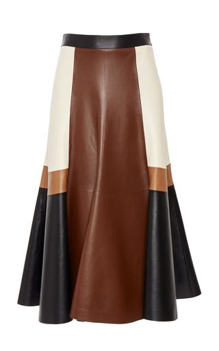 Chloe Fashion, Skirt Inspiration, Look Formal, Patchwork Skirt, Leather Midi Skirt, Leather Patchwork, Fashion Sewing, Skirt Outfits, Moda Operandi