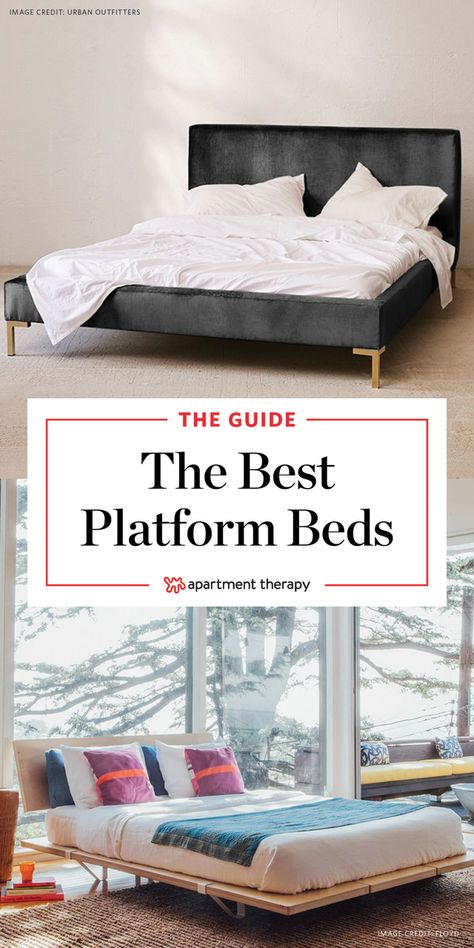 Low Profile King Beds, Oversized Platform Bed Frame, Styling A Platform Bed, Queen Platform Bed With Headboard, King Size Platform Bed Frame, Platform Bed Headboard Ideas, Low Profile Bed Frame Queen Size, Platform Bed Master Room, Platform Beds Queen