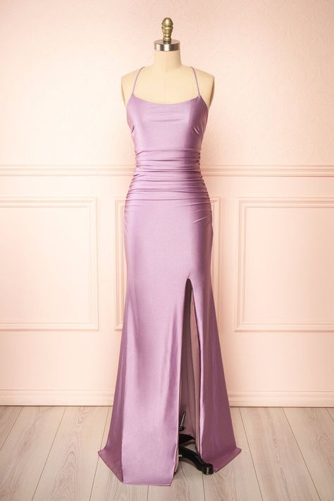 Lavender Elegant Dresses, Pastel Purple Formal Dress, Lavender Dress Formal Classy, Tight Silk Dress, Light Purple Dress Long, Light Purple Long Dress, Dinner Dance Dresses, Short Lavender Dress, Satin Dress Purple