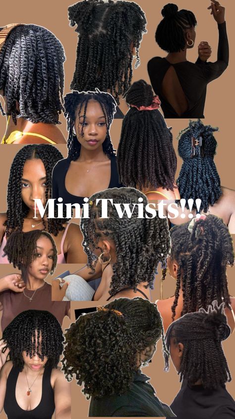 mini twist hair inspo Hairstyle For Black Hair, Length Retention, Mini Twists, Twist Hair, Braid Tutorial, Protective Style, Twist Hairstyles, Hair Journey, Hair Long