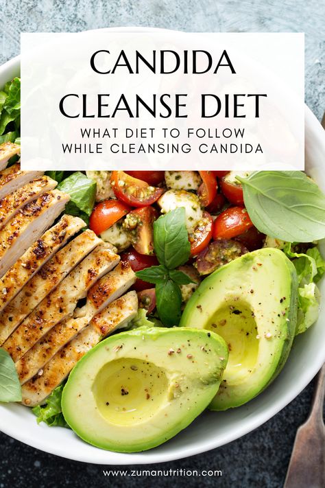 Struggling with Candida? Adjusting your diet is key! Even with anti-fungal medication, success is limited without dietary changes. Terrain management is crucial, especially in our Candida cleanse protocol. For long-term gut health and Candida control, lifestyle and diet changes are essential.  For the recommended diet during our 90-day Candida Cleanse Protocol, and more on Candida overgrowth, check out our blog What Diet to Follow While Cleansing Candida. Diet For Candida Overgrowth, Candida Cleanse Meal Plan, Candida Recipes Dinner, Candida Meal Plan, Anti Candida Diet Recipes, Yeast Overgrowth Diet, Candida Diet Recipes Dinner, Candida Breakfast Recipes, Candida Diet Meal Plan