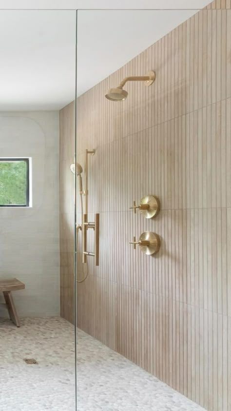 Luxury Bathroom Inspiration Photos & Trends Wood Like Tile, Organic Bathroom, Organic Modern Bathroom, Luxury Bathroom Inspiration, Master Bath Shower, Natural Bathroom, Master Shower, Master Bath Remodel, Bathroom Inspiration Decor